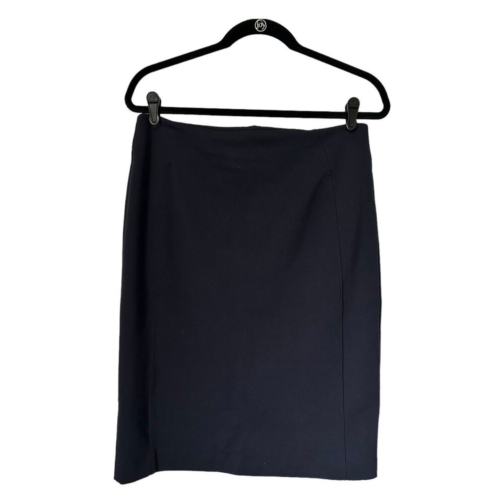 New York & Co Skirt Womens Size 8 Navy Blue Straight Pencil Zippered Career Work